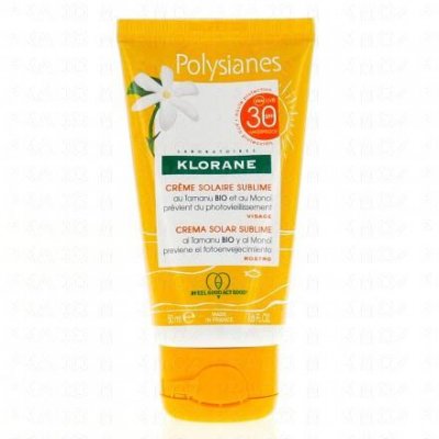 KLORANE  Cr&egrave;me solaire sublime SPF 30 au Tamanu BIO et Mono&iuml; 50ml 