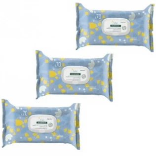 KLORANE  Lot 3 Lingettes Nettoyantes Douces Calendula B&eacute;b&eacute;  3x70