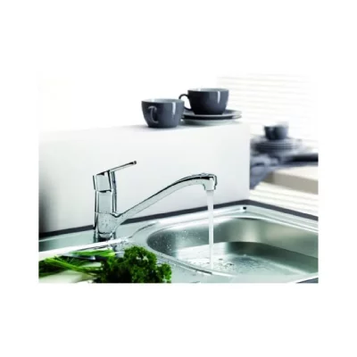 KLUDI  Logo robinet de cuisine neo avec bec pivotant chrom&eacute;