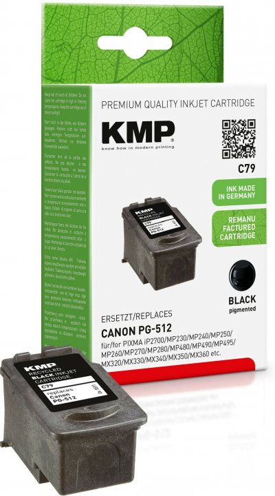 KMP  c79 noir compatible avec canon pg-512 DFX-537978