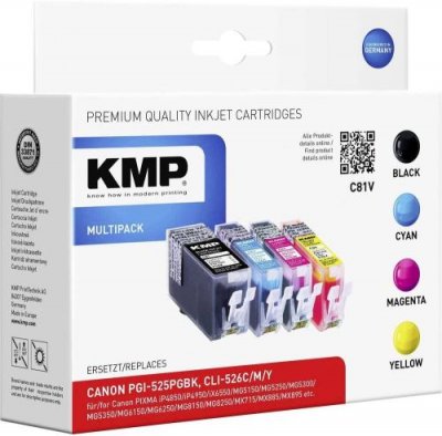 KMP  C81v Promo Pack Pgi-525/cli-526 Ink Cartrige Multicolore