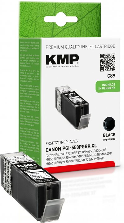 KMP  c89 cartouche noir sadapte canon pgi-550pgbk 