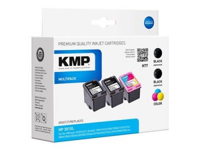 KMP Encre remplace HP 301XL compatible noir, cyan, magenta, jaune H77V 1719,4055