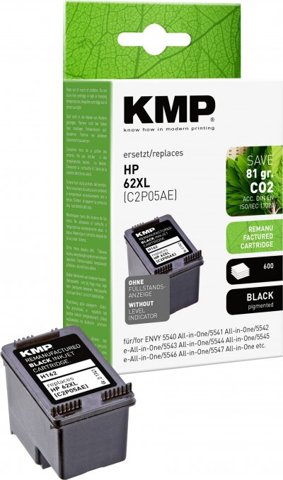 KMP  H162 noir compatible avec HP C2P05AE 62 XL