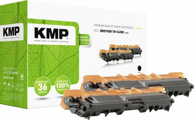 KMP  Pack de 2 toners remplace Brother TN-242BK, TN242BK compatible noir 5000 pages B-T57D