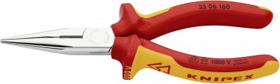 KNIPEX  - 25 06 160 vde Pince plate &agrave; becs ronds droite 160 mm C95952