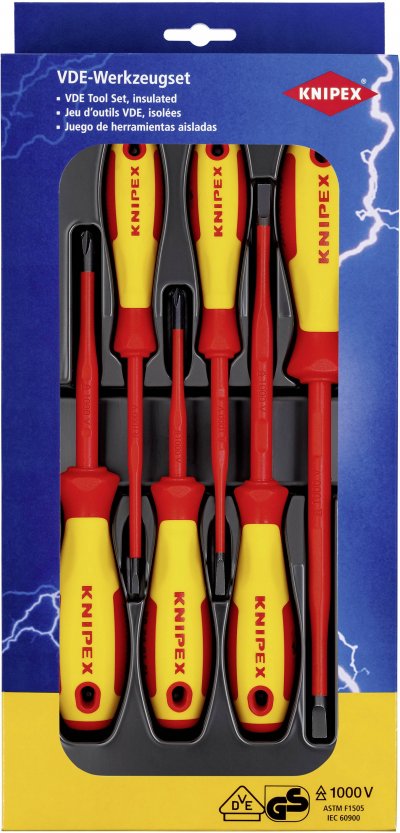 KNIPEX  Jeu de tournevis VDE Fente / Phillips - 00 20 12 V02
