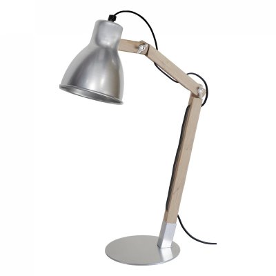 TOSEL KNUD - Lampe de bureau articul&eacute; bois naturel et aluminium