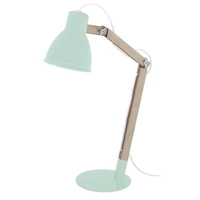 TOSEL KNUD - Lampe de bureau articul&eacute; bois naturel et vert