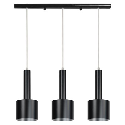 TOSEL Knudsen - lustre bar m&eacute;tal noir et aluminium