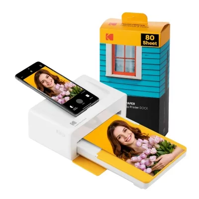 KODAK  dock plus PD460Y80 instant photo printer bundle 4X6 yellow