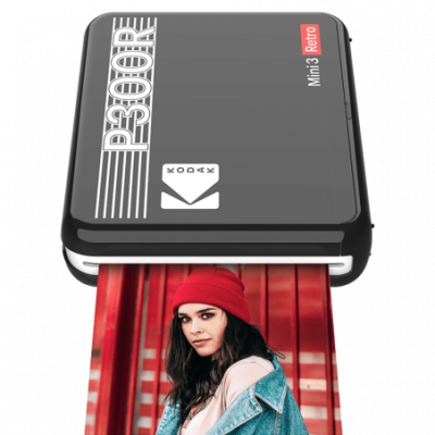 KODAK  Mini 3 Retro 4PASS Imprimante Photo Portable (7,6x7,6cm) - Noir