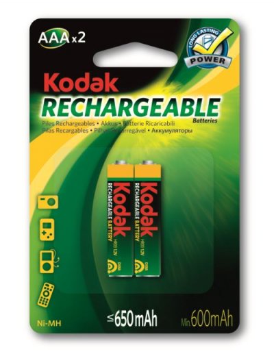 KODAK  Ni-mh Aaa Lr3 650 Mah Rechargeable Batteries 2 Units Vert