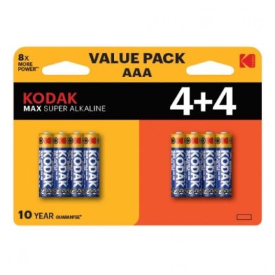  Kodak Piles Alcalines Max Aaa Lr6 8 Unit&eacute;s One Size Multicolour