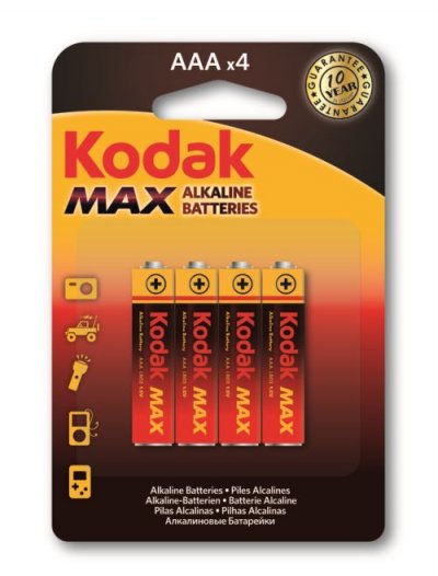 KODAK  - Piles - MAX Alcaline - AAA / LR03 - pack de 4 