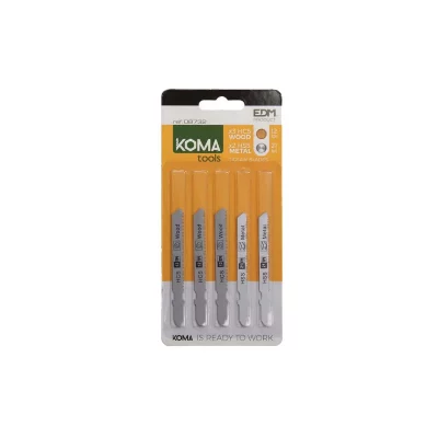 EDM Koma Tools 8732 Jigsaw Blades 5 Units Argent&eacute;