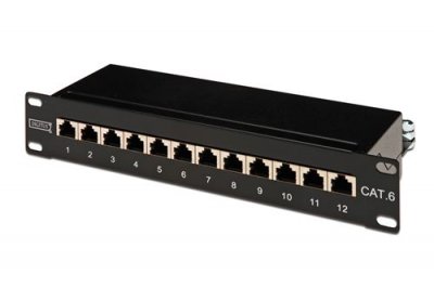 GENERIQUE KOMELEC Panneau de brassage ethernet rj45 12 ports 10' 1u rackable cat6 blind&eacute; 