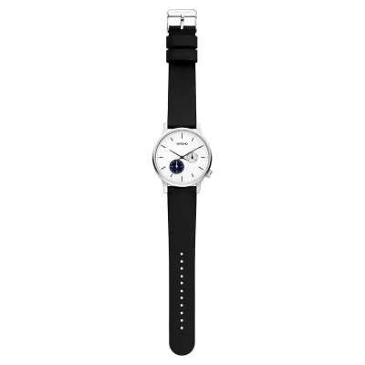 KOMONO  Winston Double Subs Blue Montre analogique &agrave; Quartz Japonais pour Homme avec Bracelet en Cuir