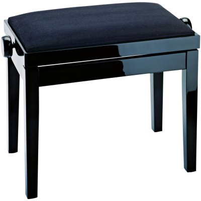 K&M Konig & Meyer 13901 banquette piano noir brillant avec assise en velours noir