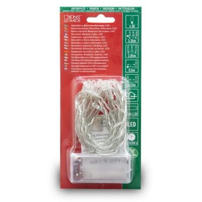 KONSTSMIDE  1408-103 Guirlande 20 LED Blanc Chaud + C&acirc;ble Transparent 1,5 V