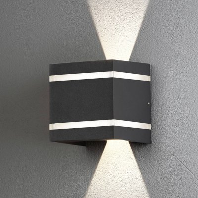 KONSTSMIDE  Applique d'ext. Cremona rayures, hauteur 14&nbsp;cm