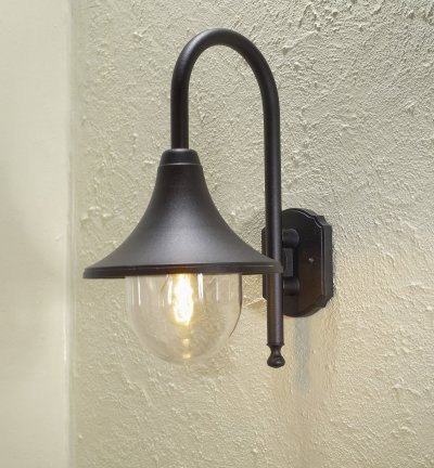 KONSTSMIDE  bari plafonnier ext&eacute;rieur simple d&ocirc;me noir mat, ip44
