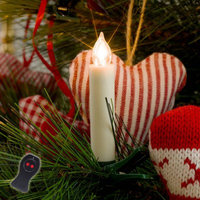 KONSTSMIDE CHRISTMAS  Bougies de sapin LED &agrave; piles blanches 10 pcs
