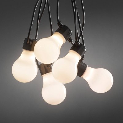KONSTSMIDE CHRISTMAS  Guirlande guinguette LED opale ext., 10 lampes