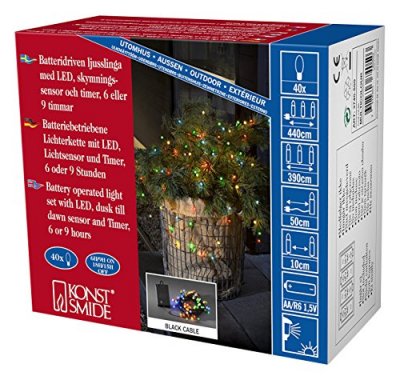 KONSTSMIDE  Christmas Guirlande lumin. LED multicolore &agrave; 40 lampes RVB