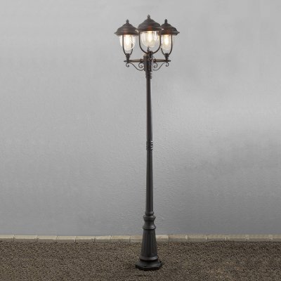 KONSTSMIDE  Lampadaire cand&eacute;labre 3 abat-jours Parma noir