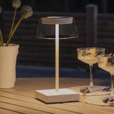 KONSTSMIDE  Lampe &agrave; poser LED Scilla avec USB, blanche