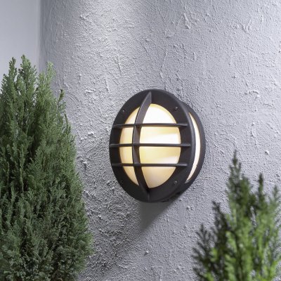 KONSTSMIDE  Lighting -  Oden Applique murale d'ext&eacute;rieur Classic Bulkhead noir mat, IP23
