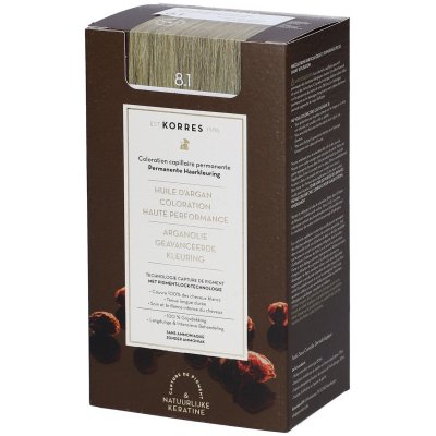 KORRES  Coloration Permanente Huile D'Argan Blond Clair Cendr&eacute; 8.1