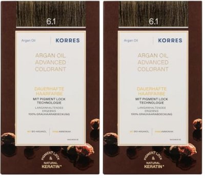 KORRES  Coloration Permanente Huile D'Argan Blond Fonc&eacute; Cendr&eacute; 6.1