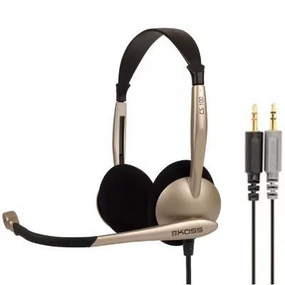KOSS  CS100 - Micro-casque - sur-oreille - filaire - noir, blanc