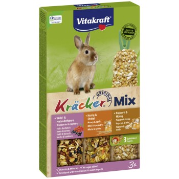 VITAKRAFT Kracker Combi Pour Lapins Nains Miel/Popcorn/Germes De Bl&eacute; 