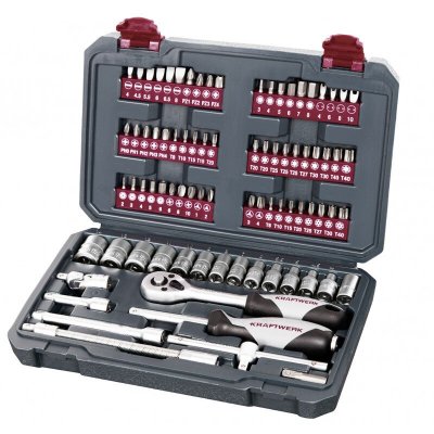 KRAFTWERK  Coffret de douilles 1/4'  - 82 pi&egrave;ces - 204.101.001