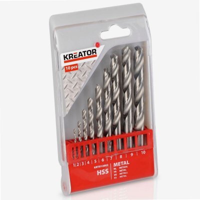 KREATOR  KRT012002 - Juego de 10 brocas hss 1-10mm