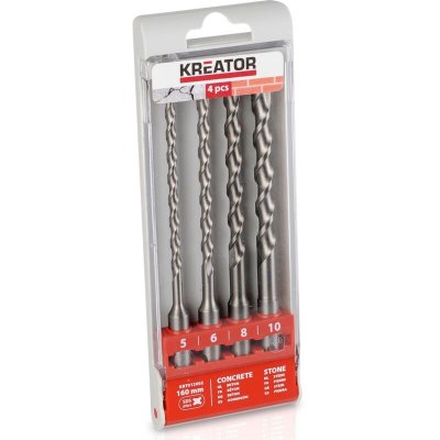 KREATOR  KRT012602 - Juego 4 brocas sds 5-6-8-10x160mm