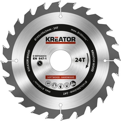 KREATOR  - Lame de scie circulaire &agrave; carbure 24 dents 165 mm