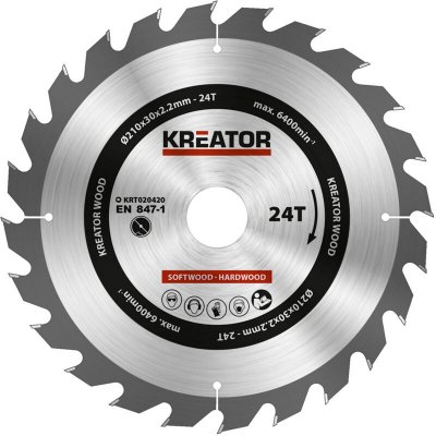 PROVENCE OUTILLAGE Kreator - Lame De Scie Circulaire &agrave; Carbure 24 Dents 210 Mm