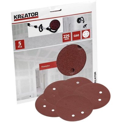 KREATOR  - Lot De 5 Disques Auto-Aggripants - Grain 60 -&Oslash; 225 Mm