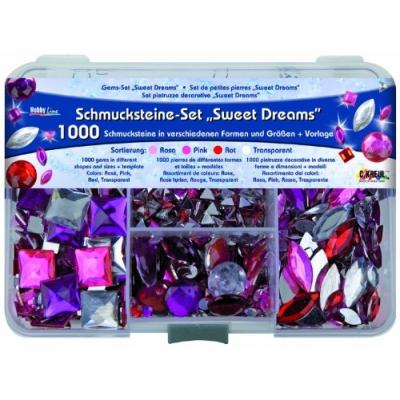 KREUL  set de pierres d&eacute;coratives hobby line sweet dreams1000 pierres d&eacute;coratives 49643