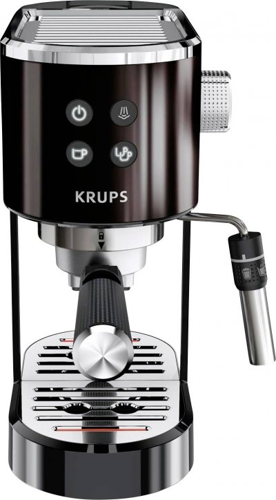 KRUPS  EspressoVirtuoso+ XP444G Machine &agrave; expresso noir avec embout de mousseur &agrave; lait