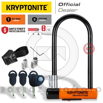 KRYPTONITE  - Evolution LS - Antivol v&eacute;lo taille 10 x 29 cm, gris