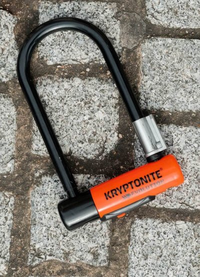 KRYPTONITE  Mini 7 U-lock With Flex Padlock Cable Orange 8.3 x 17.8 cm