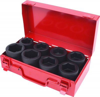 KS TOOLS  1"" jeu de douilles &agrave; chocs 6 pans, courtes, 8 pcs
