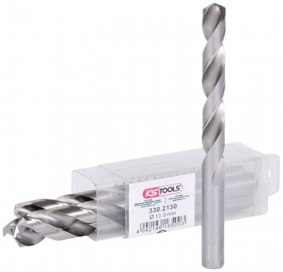KS TOOLS  - 330.2130 - Lot de 5 forets HSS-G meul&eacute;s, &Oslash;13,0 mm - Argent