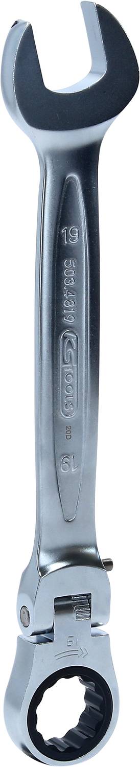 KS TOOLS  503.4819 Cl&eacute; &agrave; fourche et polygonale &agrave; cliquet 215 19 220