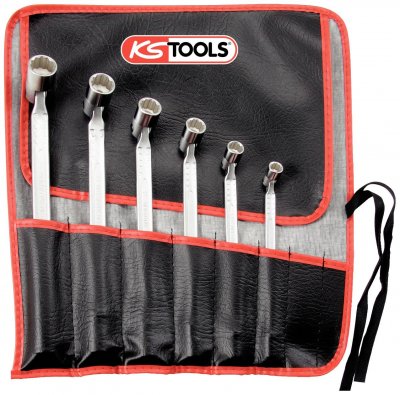 KS TOOLS  517.0310 Jeu de 6 Cl&eacute;s &agrave; Douilles Articul&eacute;es - 12 Pans